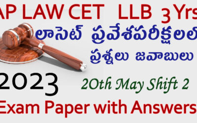 AP LAWCET 3 YEARS LLB 2023 Exam Paper Question and Answers Key