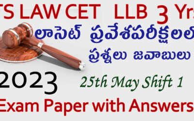 TS-LAWCET 3 YEARS LLB 2023 Shift1 Exam Paper Question and Answer Key