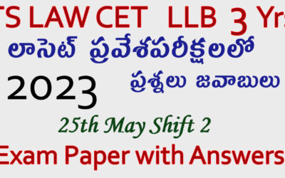 TS-LAWCET 3 YEARS LLB 2023 Shift2 Exam Paper Question and Answer Key